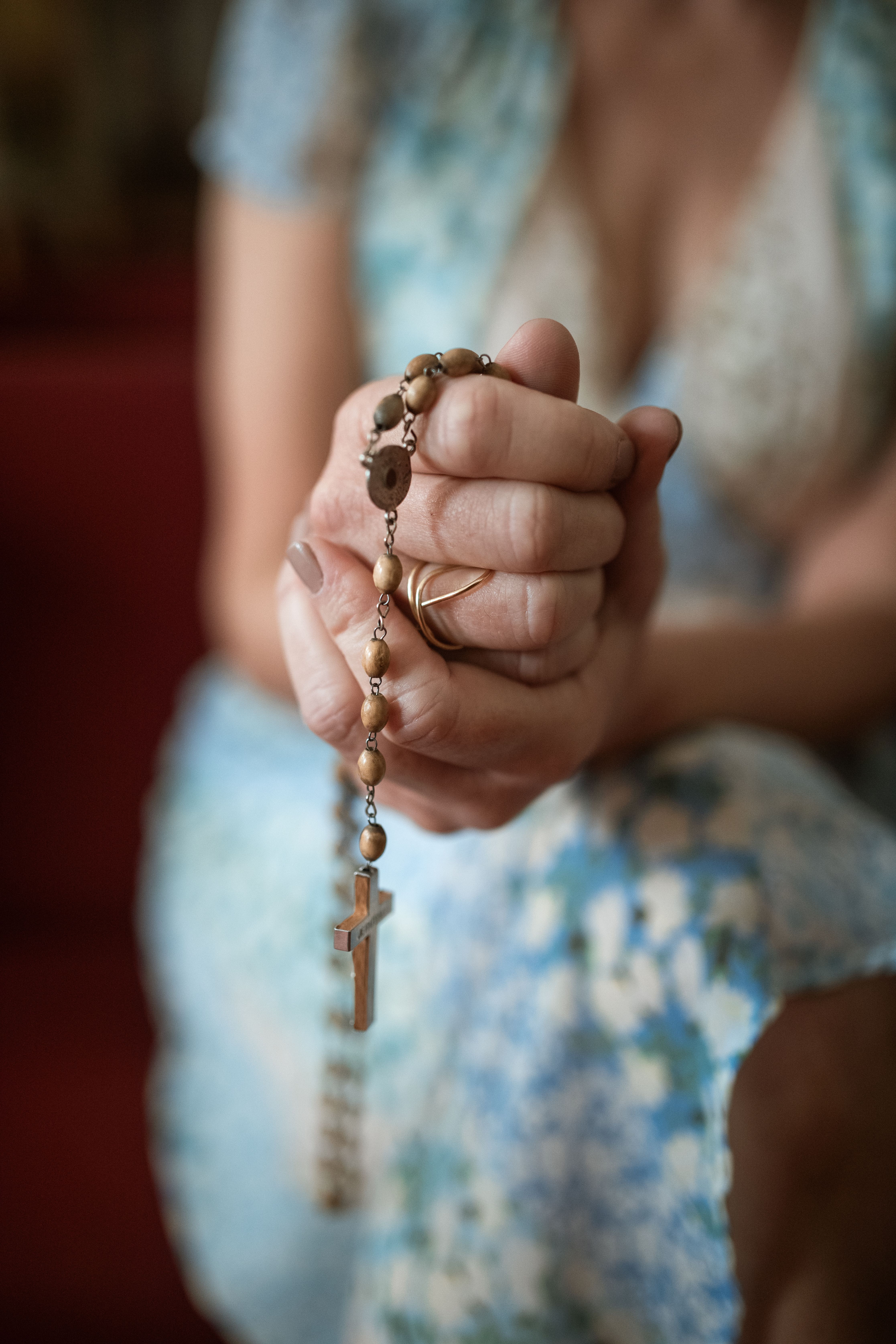 A rosary, a sign of the parish's devotion