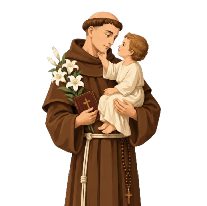 St. Anthony of Padua holding the Child Jesus and a book